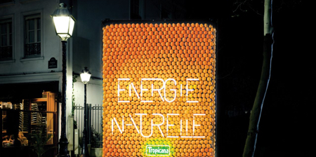 Tropicana Billboard Powered by Oranges