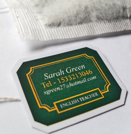 Green Tea Bag Business Card