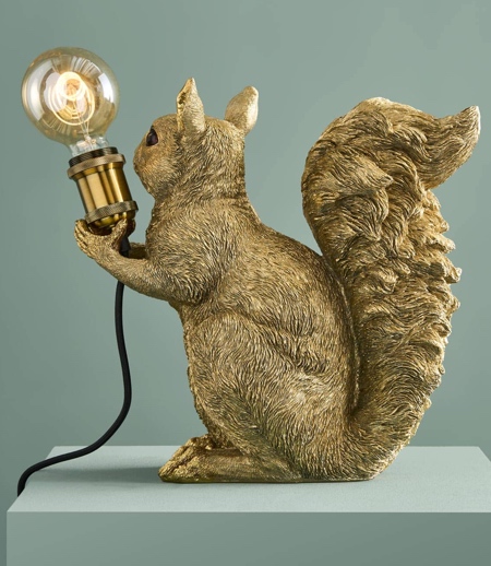 Gold Squirrel Lamp