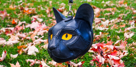 Leather Cat Head Purse