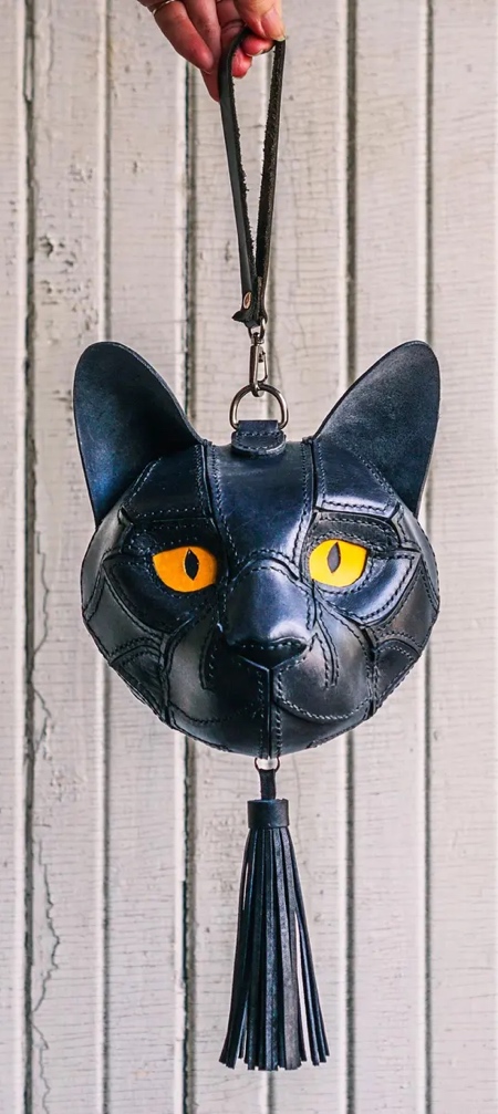 Leather Cat Head Bag