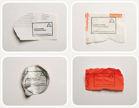 Andrea Romani Stamp Business Card