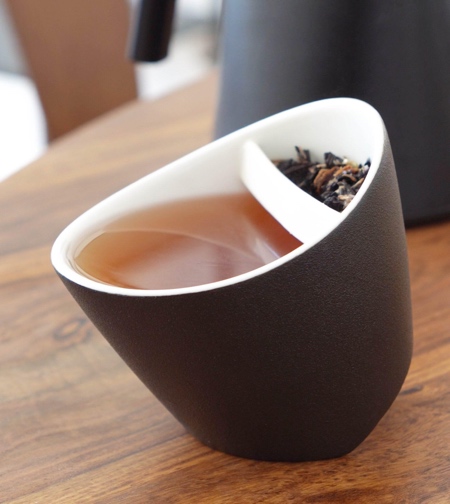 Teacup with Built-in Strainer