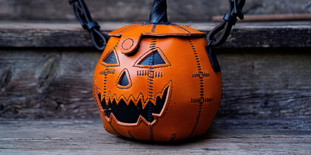 Leather Pumpkin Bag