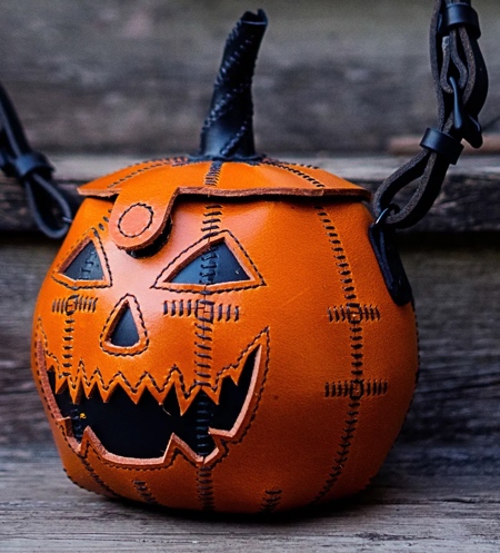Leather Pumpkin Handbag