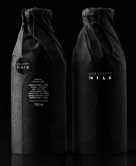 Backbone Branding UNBLACKIT Milk Packaging