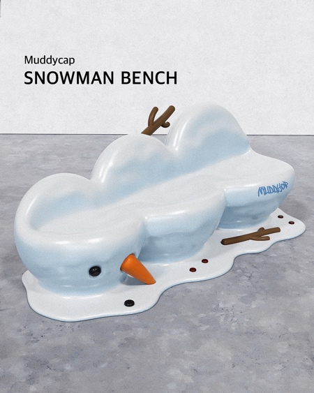 Muddycap Melted Snowman Bench