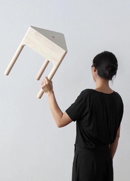 Triangle Wooden Stool