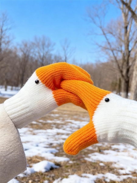 Knitted Goose Mittens