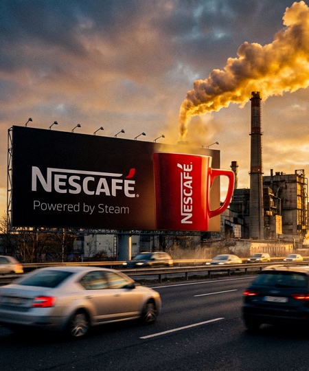 Nescafe Powered by Steam Billboard