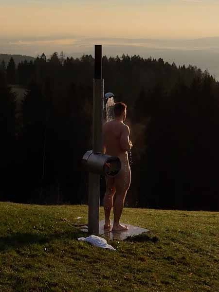 Wood Heated Shower Wood Heated Shower