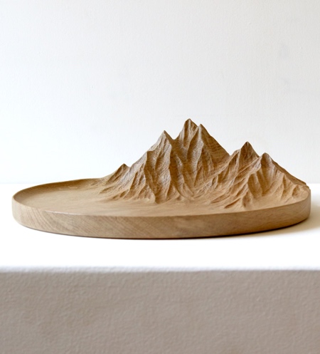 Carved Mountain Wood Tray Carved Mountain Wood Tray
