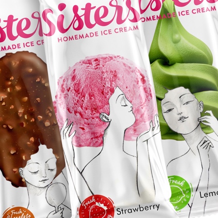 Sisters Ice Cream Packaging