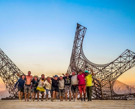 Broken Eiffel Tower at Burning Man 2026