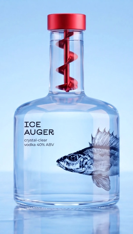 Ice Auger Vodka Bottle