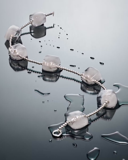 Necklace Made of Ice Cubes